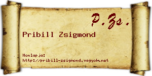 Pribill Zsigmond névjegykártya